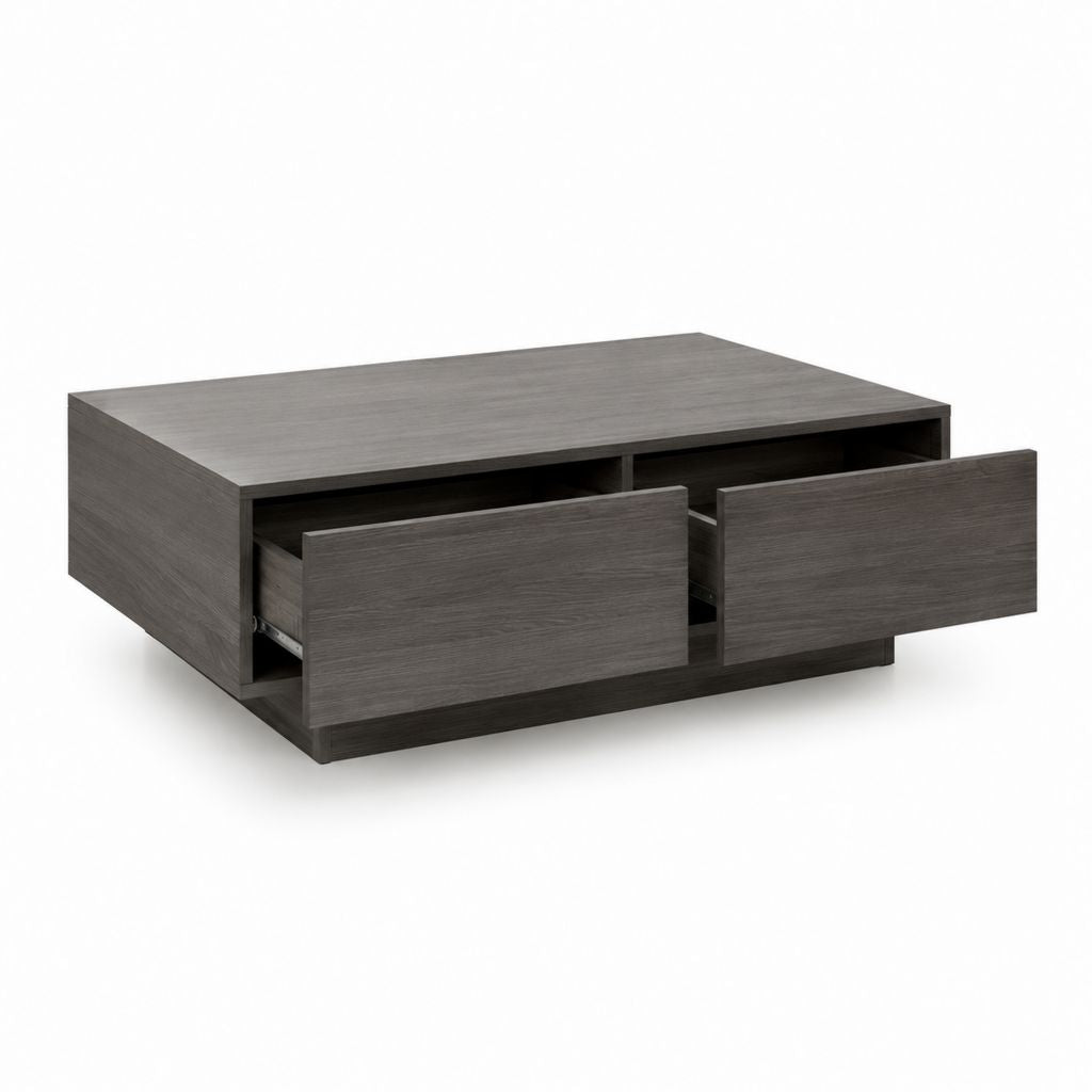 Couchtisch mit 2 Schubladen Dunkelgrau Spanplatte rechteckig 100 x 60 x 35 cm