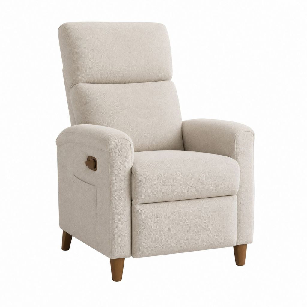 Relaxsessel mit manueller Liegefunktion Beige Polyester 85 x 92 x 103 cm