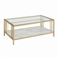 Couchtisch Gold Stahl mit Glasplatten rechteckig 100 x 60 x 45 cm