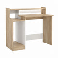 Schreibtisch mit Regal Sonoma-Eiche Weiß Spanplatte rechteckig 110 x 50 x 138 cm