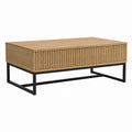 Couchtisch Eichefarben MDF mit Eichenfurnier rechteckig 100 x 60 x 40 cm mit Stahlgestell
